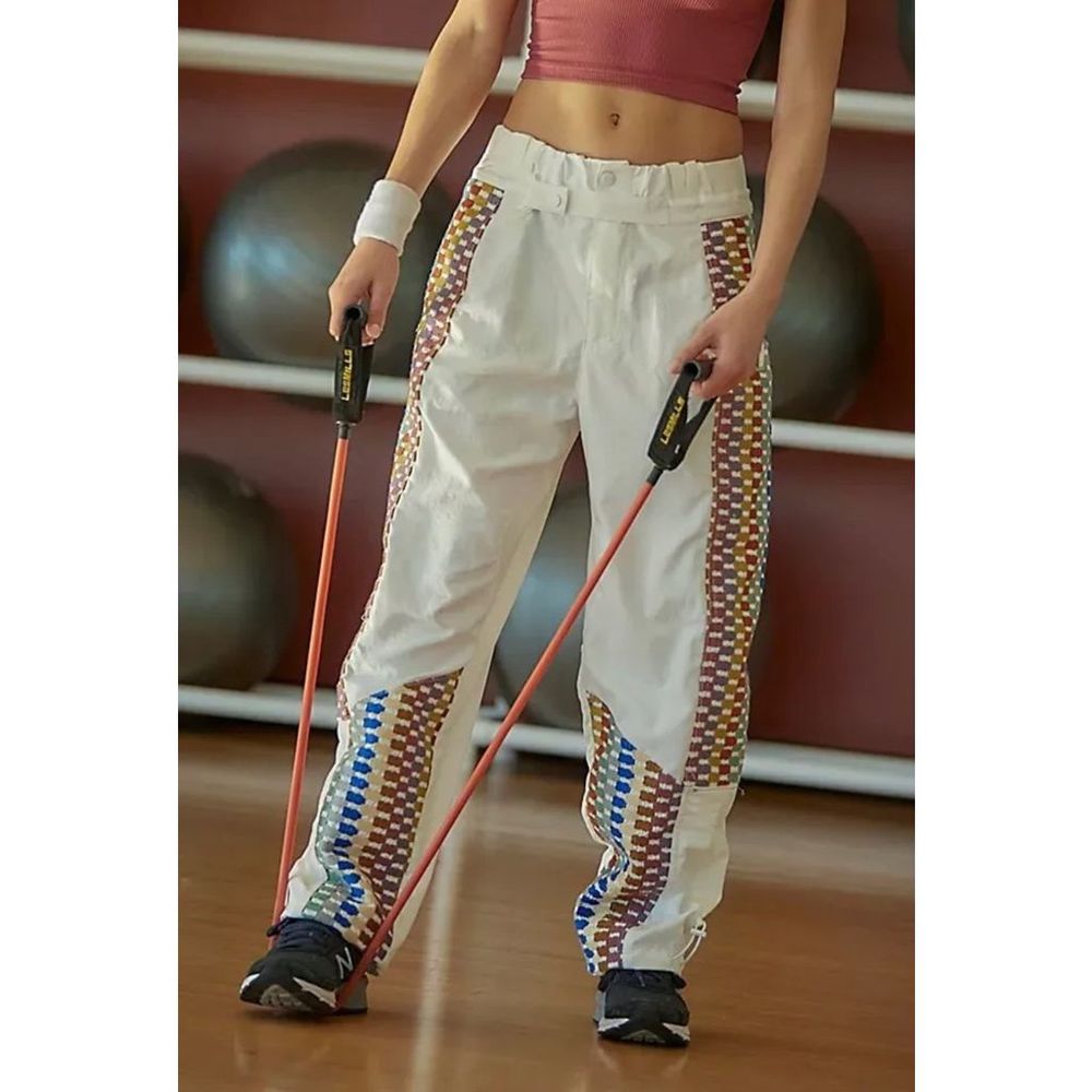 New Free People Movement Kaleidoscope Embroidered Pants sz Medium